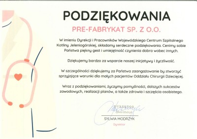 Sala oddziału chirurgii dziecięcej